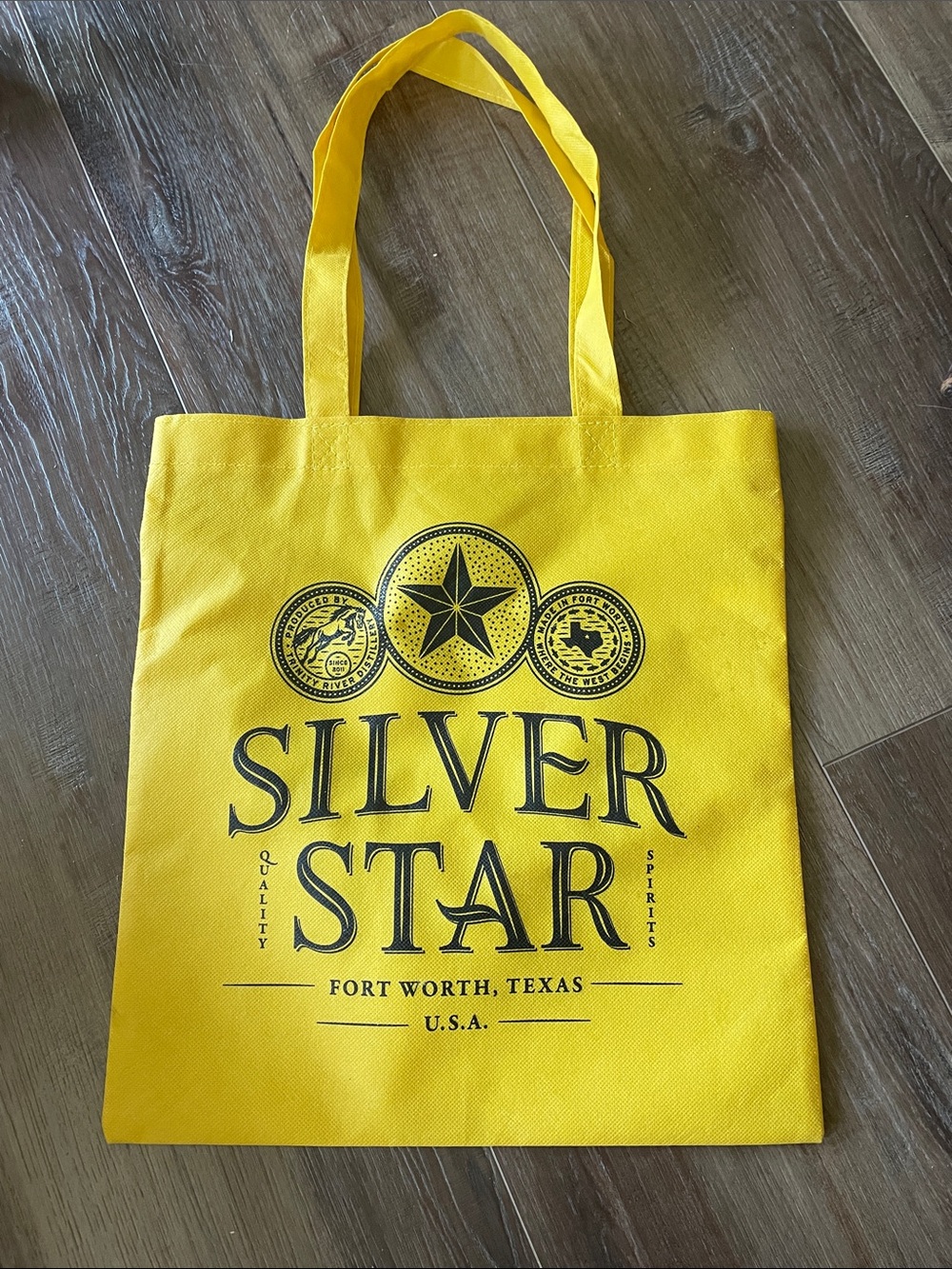 Silver Star Spirts yellow promotional tote bag